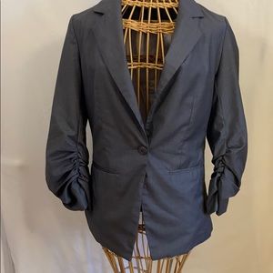 DOKI GEKI Blazer ruched 3/4 sleeves, charcoal grey